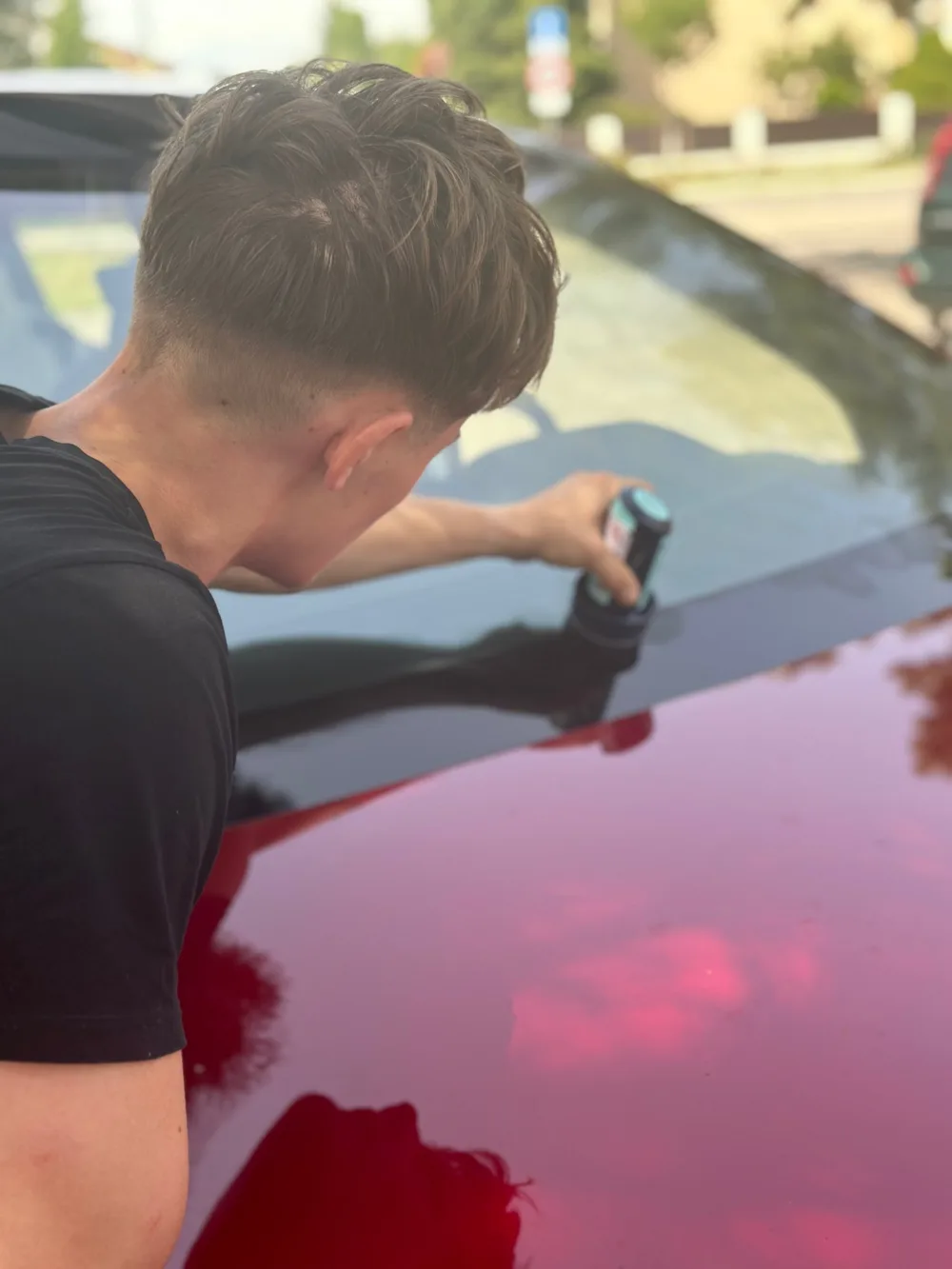 David Štěpánek při ošetřování laku